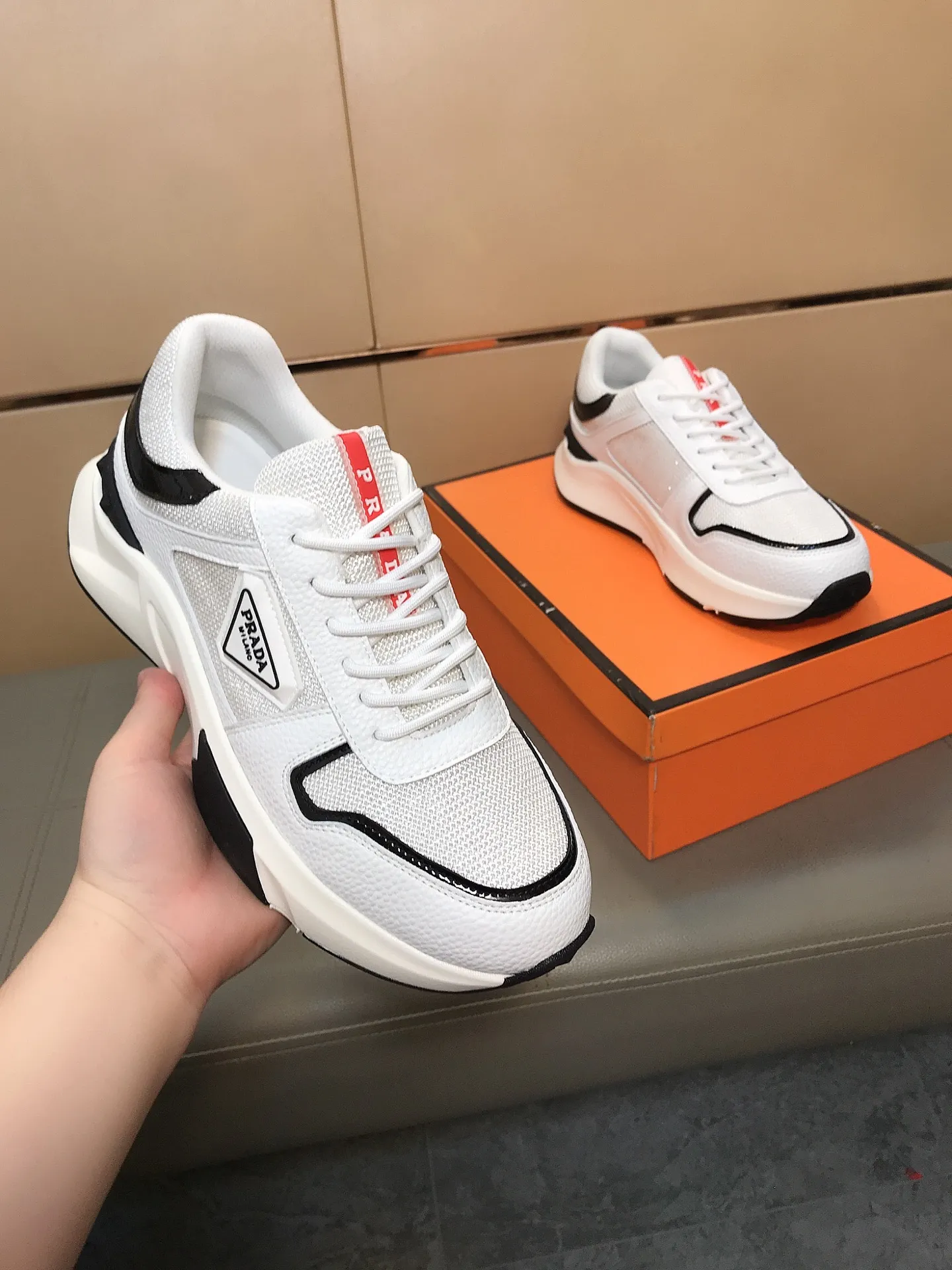 Ex-factory price 442 💎💎🆕Prada's latest casual and fashionable men's shoes👟hot style💥simple and elegant style, exclusive for trendy men. Unique latest brand elements👑, fashionable and generous, imported cowhide stitching and breathable fabrics, comfortable lining + sheepskin feet, super comfortable and wear-resistant outsole, classic model taken in kind, size: 38-44
